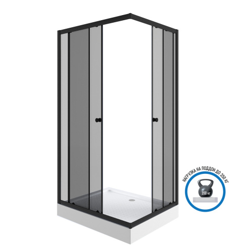 Душевой уголок Niagara Eco 1291432QT 120х90 стекло тонированное профиль черный с поддоном